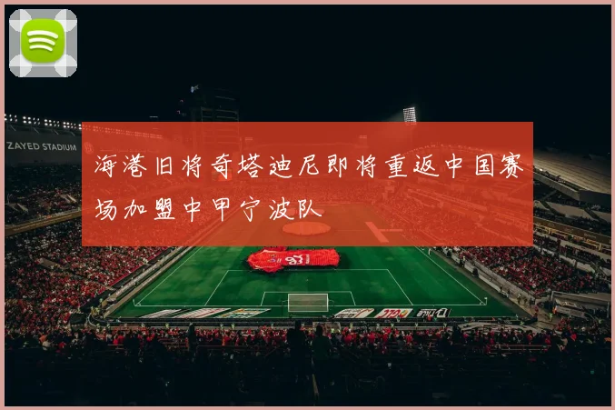 海港旧将奇塔迪尼即将重返中国赛场加盟中甲宁波队