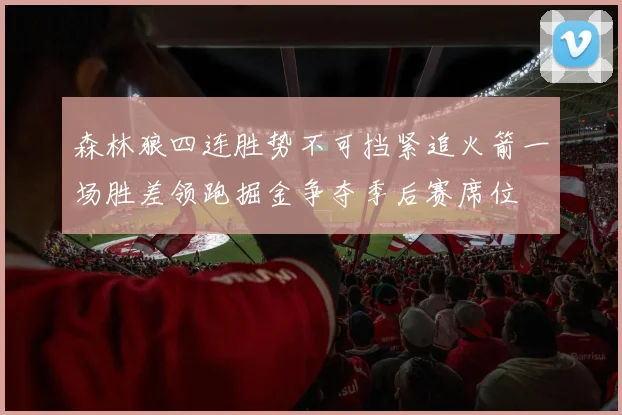 森林狼四连胜势不可挡紧追火箭一场胜差领跑掘金争夺季后赛席位
