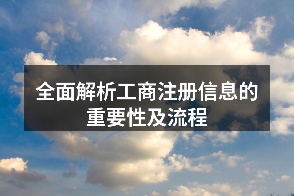 全面解析工商注册信息的重要性及流程