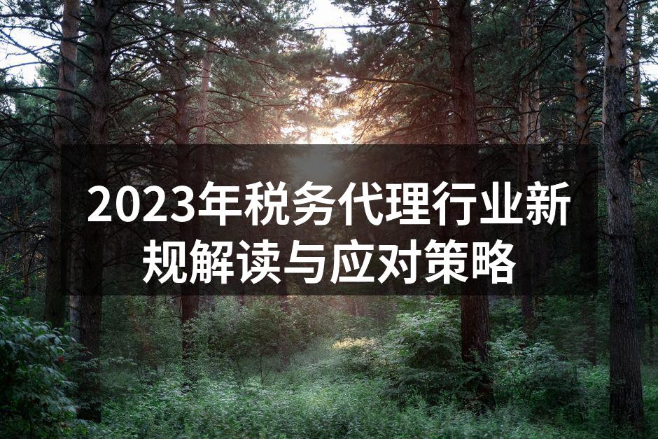 2023年税务代理行业新规解读与应对策略